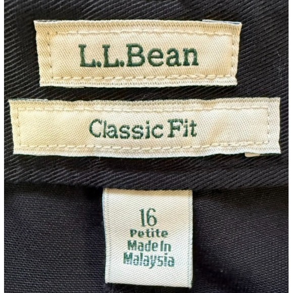 L.L. BEAN Womens Classic Fit Chino‎ Pants - Size 16 Petite - Black - Picture 5 of 7
